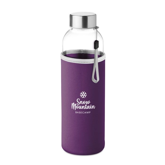 Бутылка для питья UTAH GLASS 500 мл, стекло/неопрен фиолетовый