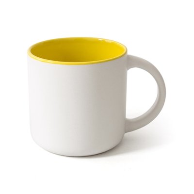 Керамическая чашка матовая SELENA 350 мл бело-желтый