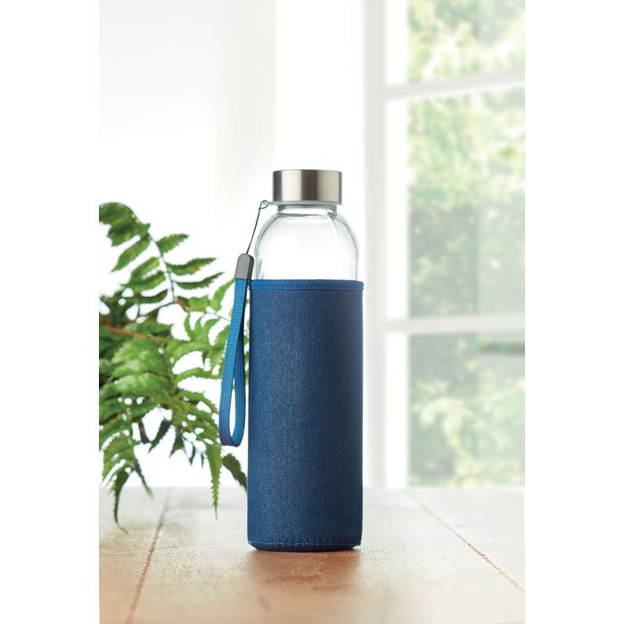 Пляшка UTAH DENIM 500 мл, скло/неопрен синій