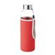 Пляшка для пиття UTAH GLASS 500 мл, скло/неопрен червоний