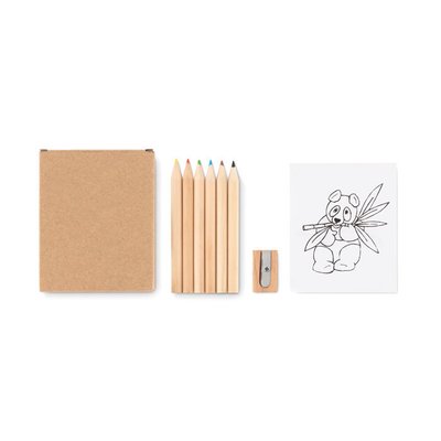 Набір з 6 бежевих олівців та розмальовка дитяча LITTLE VANGOGH мультіколор