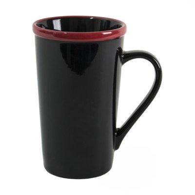 Керамическая чашка ERMINA 450 мл черно-красный