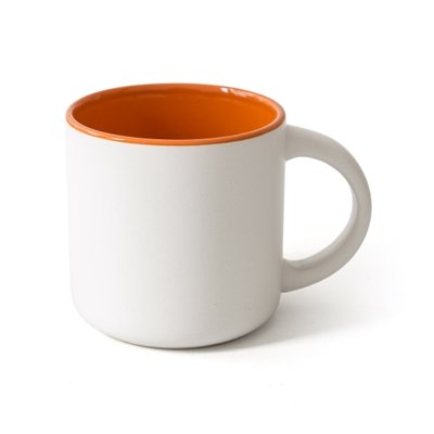 Керамическая чашка матовая SELENA 350 мл бело-оранжевый