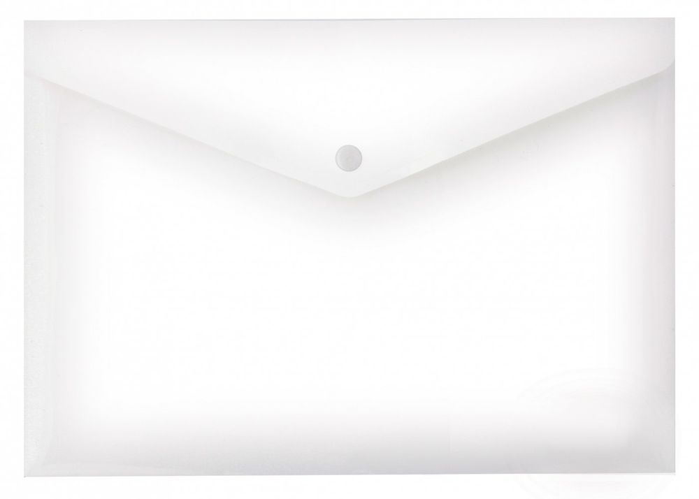 Папка-конверт на кнопке А4, прозрачная