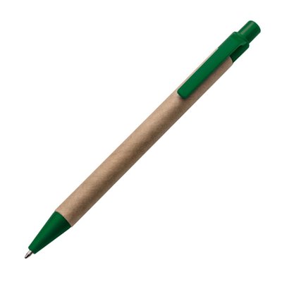 Ручка кулькова з переробленого картону ø 1 х 14,3 см зелений