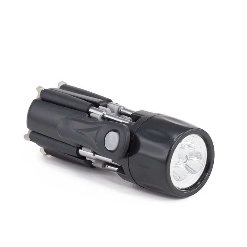 Ліхтар ручний Multilight, мультитул 8 в 1, пластик-метал, 15LM чорний